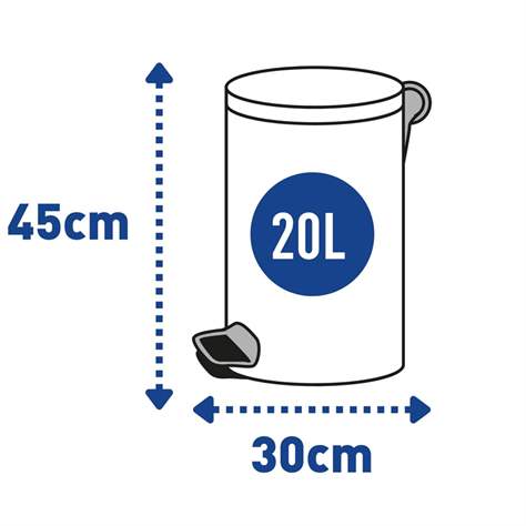 Coș gunoi cu pedală ALDA, oțel inoxidabil mat, volum 20 l - Alda S.A. - imagine5