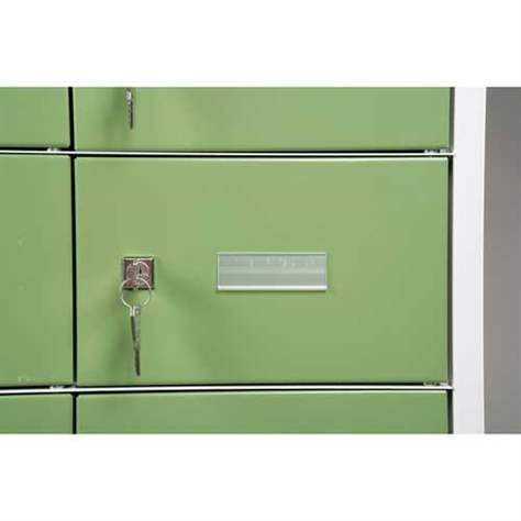 Kleingefachschrank, 4x10 Fächer, HxBxT: 1800x12000x300 mm, Farbe grau RAL7035 / Türen grünn RAL6011 - Malow - Bild2