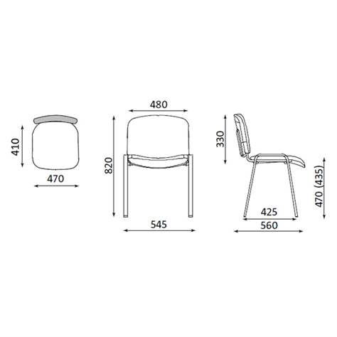 Stapelstuhl ISO gepolstert, Farbe dunkel grau, Stahlkonstruktion Schwarz lackiert - Nowy Styl Group - Bild6