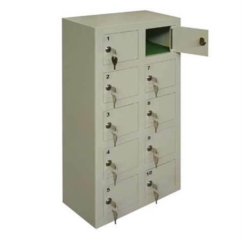 Dulap metalic întărit cu compartimente pentru bunuri mici, sudat, 2x5 compartimente, HxLxl: 780x390x200 mm, gri RAL7035 - Malow