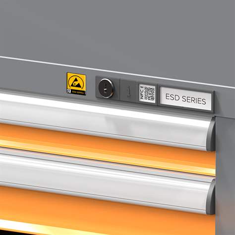 ESD Werkzeugschrank mit Schubladen, 8 Schubladen, H x B x T: 990 x 731 x 630 mm, Farbe Lichtgrau RAL7035 - Polak CZ, s.r.o. - Bild2