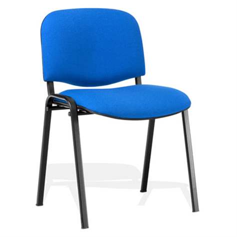 Stapelstuhl ISO gepolstert, Farbe Blau, Stahlkonstruktion Schwarz lackiert - Nowy Styl Group