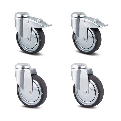 ESD-Tischwagen, verchromt, 3 Gitterfachböden, HxBxT: 1000x1220x610 mm - Bild2