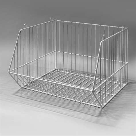 Stapel-Mittelkorb, Breite 450 mm, weisse Lackierung