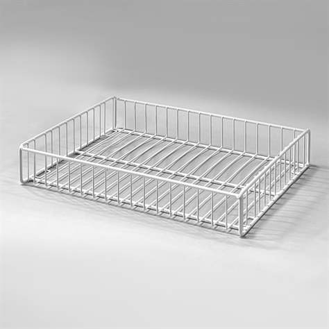 Coș stivuibil din sârmă - modul superior, lățime 450 mm, alb