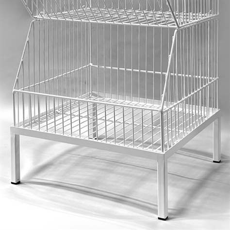 Stapel-Unterkorb, gerade Wände, Untergestell mit Beinen, Breite 450 mm, weisse Lackierung