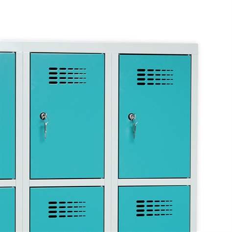 Schließfachschrank WEMO, 2x4 Abteile, 600x500x1800 mm, Türfarbe grau RAL7035, Drehriegelverschluss - Malow - Bild4