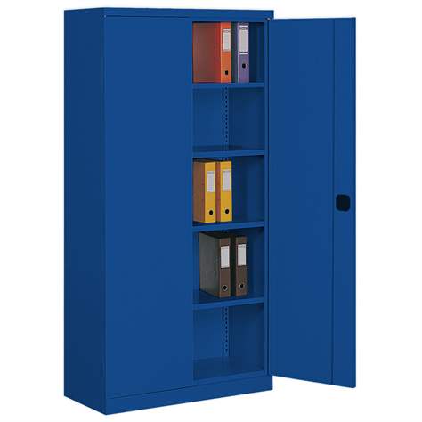 Dulap metalic cu polițe și uși batante birou arhiva atelier HxLxl 1990 x 1000 x 435 mm, albastru RAL5010 - Malow
