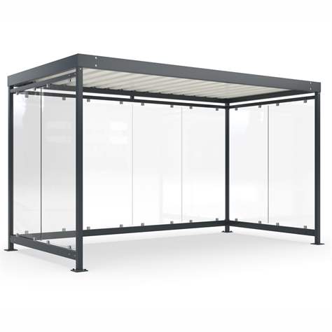 Überdachung K4, 4195 x 2165 mm, 3 Seitenwände, Farbe Anthrazitgrau RA7016 - WSM - Walter Solbach Metallbau GmbH