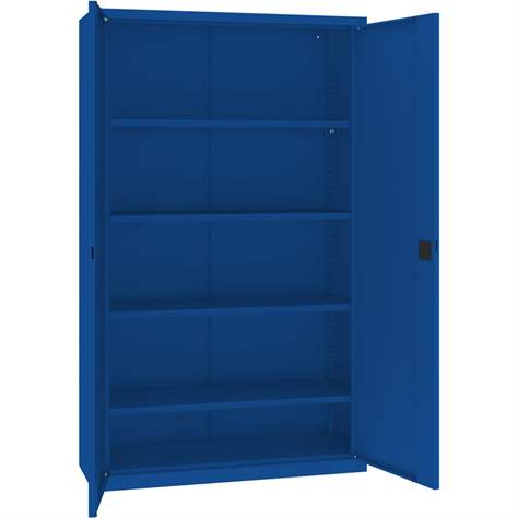 Flügeltürenschrank, HxBx T: 1990 x 1200 x 435 mm, Gehäusefarbe Enzianblau RAL5010 / Türfarbe Enzianblau RAL5010 - Malow