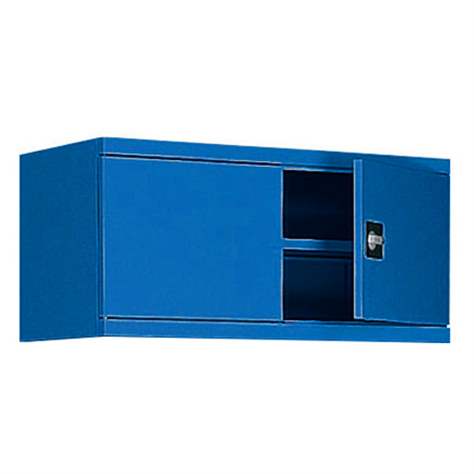 Flügeltüren-Aufsatz-Schrank, HxBx T: 465 x 1200 x 435 mm, Gehäusefarbe Enzianblau RAL5010 / Türfarbe Enzianblau RAL5010 - Malow