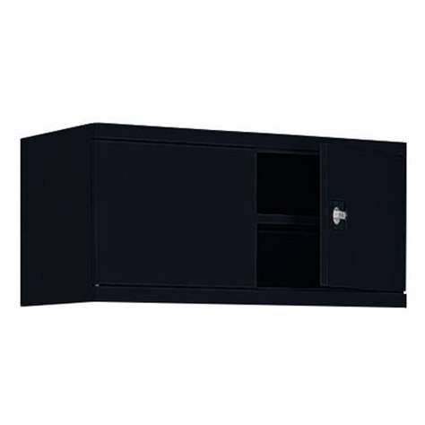 Flügeltüren-Aufsatz-Schrank, HxBx T: 465 x 1000 x 435 mm, Gehäusefarbe Tiefschwarz RAL9005 / Türfarbe Tiefschwarz RAL9005 - Malow
