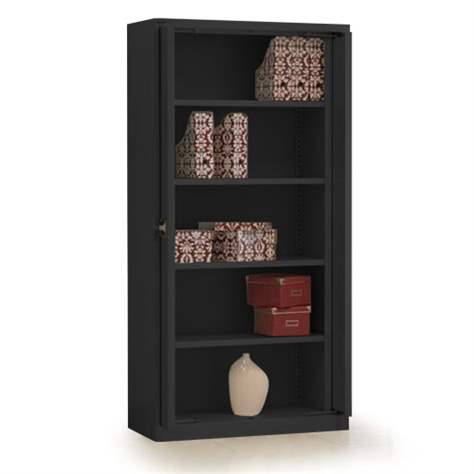 Einschwenktürenschrank, HxBxT: 1990 x 1000 x 435 mm, Gehäuse Schwarz RAL9005 / Türfarbe Schwarz RAL9005 - Malow