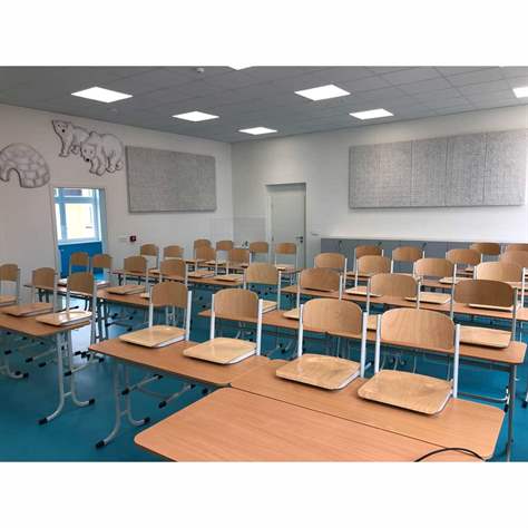 Schulset - Schulbank mit 2 Stühlen für Studenten 119 -176 cm hoch, Modell MIRO - Bild3