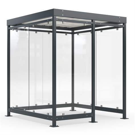 Überdachung K2, 2165 x 2165 mm, 3 Seitenwände+Windfangelement, Farbe Anthrazitgrau RA7016 - WSM - Walter Solbach Metallbau GmbH