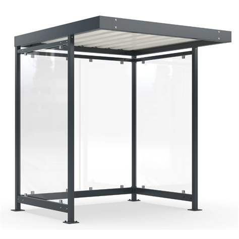 Überdachung K2, 2165 x 2165 mm, schmale Seitenwände, Farbe Anthrazitgrau RA7016 - WSM - Walter Solbach Metallbau GmbH