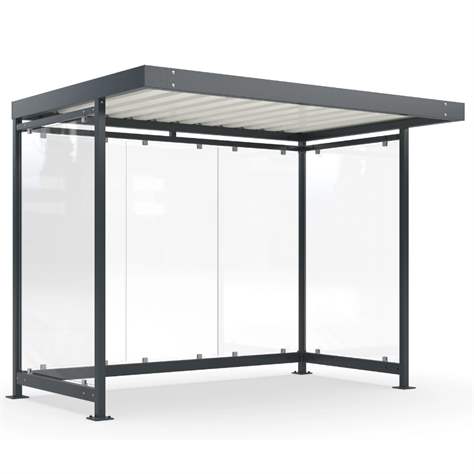 Überdachung K3, 3180 x 2165 mm, schmale Seitenwände, Farbe Anthrazitgrau RA7016 - WSM - Walter Solbach Metallbau GmbH