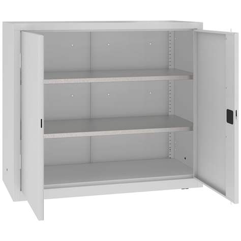 Dulap de atelier cu 2 polițe galvanizate (capacitatea 100 kg), HxLxl: 1040x1200x500 mm, gri RAL7035 - Malow