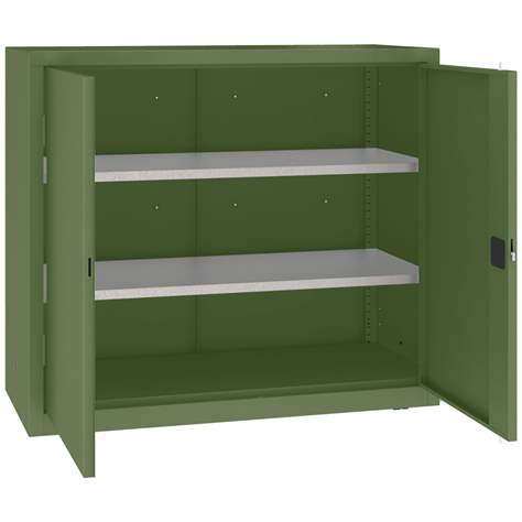 Dulap de atelier cu 2 polițe galvanizate (capacitatea 100 kg), HxLxl: 1040x1200x500 mm, verde RAL6011 - Malow