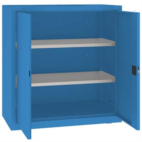 Dílenská skříň, 2 pozinkované police o nosnosti 100 kg, v x š x h: 1040x1000x500 mm, barva modrá RAL5012 - Malow