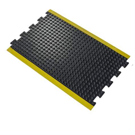 Arbeitsplatzmatte Bublemat 0,9 x 0,6 m, Schwarz mit gelbem Rand - Mittelstück - COBA Europe GmbH