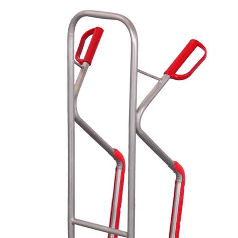 Edelstahl-Sackkarre VARIOfit, Kunststoffgleitkufen, Tragfähigkeit 250 kg - Cordes - Bild4