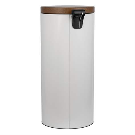 Coș gunoi cu pedală ALDA, oțel, culoare albă, capac ca imitatie de lemn, volum 30 l - Alda S.A. - imagine4