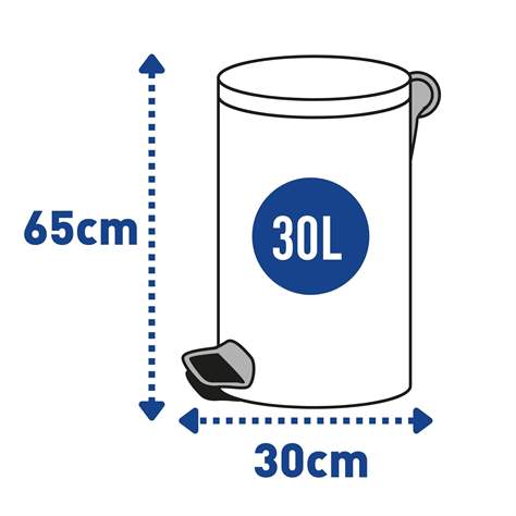 Coș gunoi cu pedală ALDA, oțel, culoare albă, capac ca imitatie de lemn, volum 30 l - Alda S.A. - imagine6