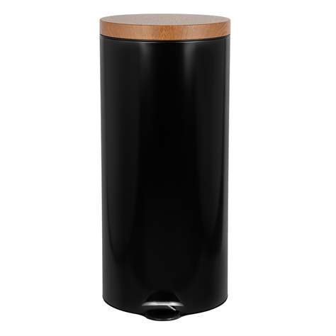 Tritteimer ALDA, Farbe Schwarz, Deckel in Holzoptik, Volumen 30 l - Alda S.A. - Bild6