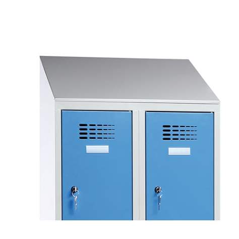 Šikmá strieška pre šatňovú skriňu WEMO, šírka 600 mm, farba šedá RAL7035 - Malow - obrázok3