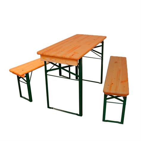 Gruppensitzbank Standard, Stahlgestelle klappbar, Tisch 1,2x0,6 m