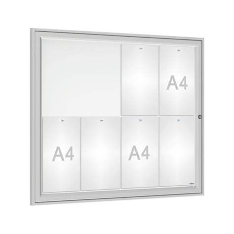 Informační vitrína venkovní, 830 x 980 mm, 8xA4, eloxovaný hliník