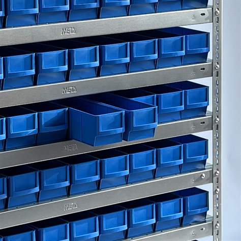 Schraubregal FIX mit 90 Sichtlagerboxen, verzinkt, H x B x T: 2000x1000x500 mm - Bild2