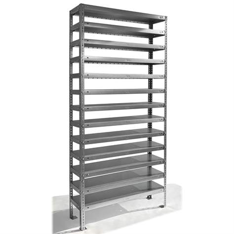 Schraubregal FIX mit 90 Sichtlagerboxen, verzinkt, H x B x T: 2000x1000x500 mm - Bild3