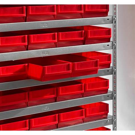 Schraubregal FIX mit 60 Sichtlagerboxen, verzinkt, H x B x T: 2000x1000x500 mm - Bild4