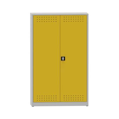 Skříň pro uskladnění nebezpečných látek, v x š x h: 1950x1200x500 mm, 5 vanových polic, barva: korpus šedý RAL7035/ dveře žluté RAL1023 - Kovona Lysa nad Labem