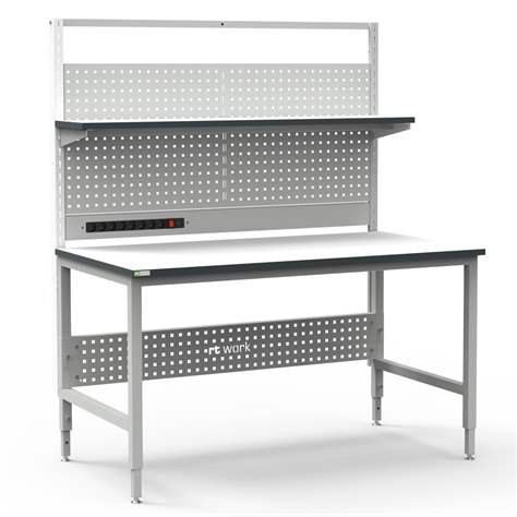 ESD-Arbeitstisch ALFA, mit niedrigem Aufbau, 1800 x 700 mm
