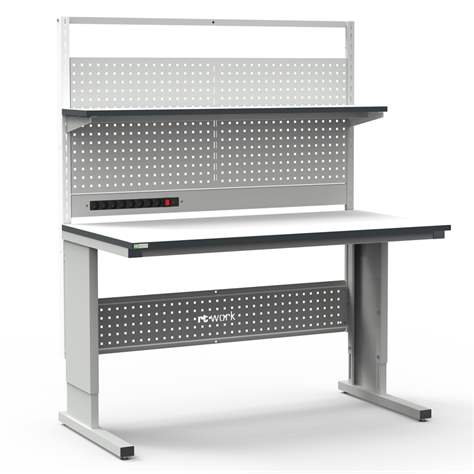 ESD-Arbeitstisch ALFA PLUS, mit niedrigem Aufbau, 1500 x 900 mm