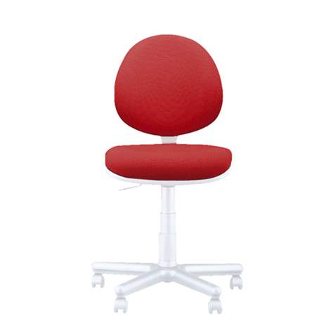 Moderner Bürostuhl SMART mit weissem Gestell ohne Armlehne, Bezugsmaterial Basic - Frabe rot - Nowy Styl Group