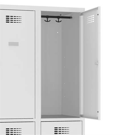 Delená skriňa WEMO 2x2 schránky, 800x500x1800 mm, farba dverí modrá RAL5012, bez nôh, cylindrický zámok - Malow - obrázok4