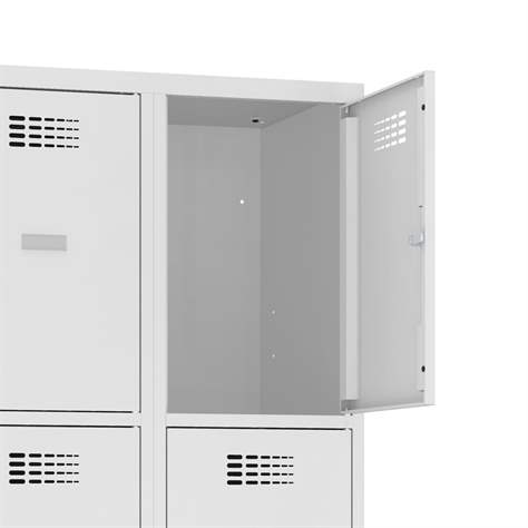 Schließfachschrank WEMO, 3x3 Abteile, 1200x500x1940 mm, Türfarbe Grau RAL7035, Zylinderschloss - Malow - Bild2