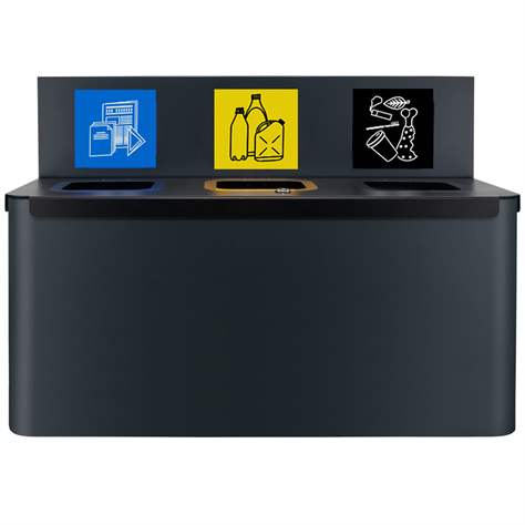 EKO WALL STATION - závěsný koš na tříděný odpad, objem 3 x 35 l - Alda S.A.