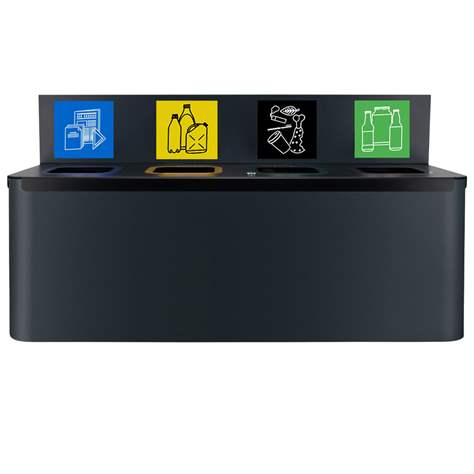 EKO WALL STATION - závěsný koš na tříděný odpad, objem 4 x 35 l - Alda S.A.