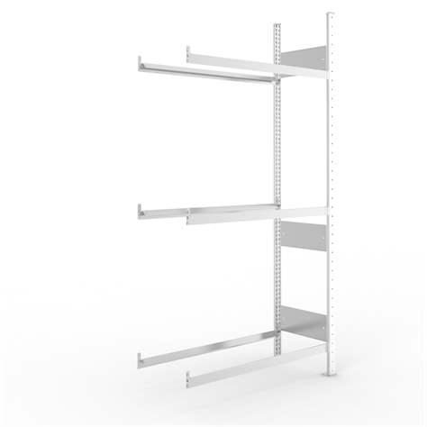 Reifenregal mit 3 Etagen, HxBxT: 2000 x 1000 x 400 mm, Etagen-Tragfähigkeit 150 kg, Anbauregal - META Skladovací technika - Bild2