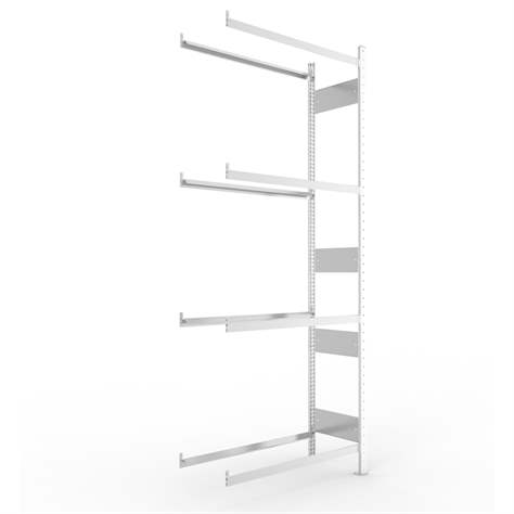 Reifenregal mit 4 Etagen, HxBxT: 2500 x 1000 x 400 mm, Etagen-Tragfähigkeit 150 kg, Anbauregal - META Skladovací technika - Bild2