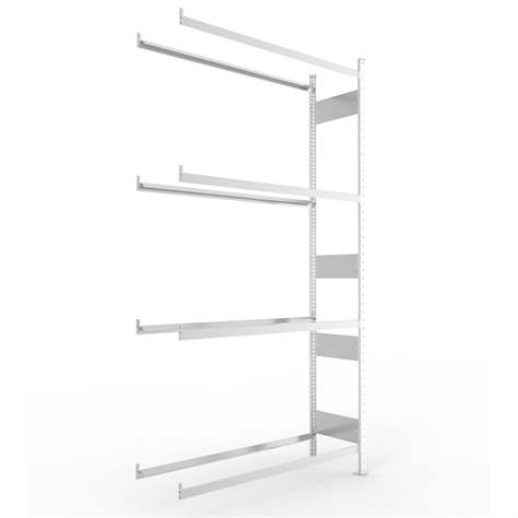 Reifenregal mit 4 Etagen, HxBxT: 2500 x 1300 x 400 mm, Etagen-Tragfähigkeit 150 kg, Anbauregal - META Skladovací technika - Bild2