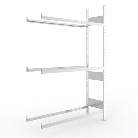 Reifenregal mit 3 Etagen, HxBxT: 2000 x 1300 x 400 mm, Etagen-Tragfähigkeit 150 kg, Anbauregal - META Skladovací technika - Bild2