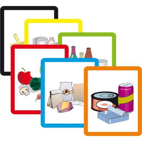 Coșuri pentru deșeuri sortate cu recipiente interioare zincate, volum 80 l, clapetă capac verde - imagine3