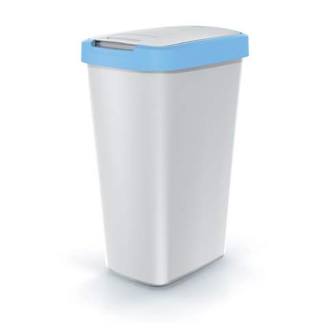 Coș gunoi din material plastic pentru materiale reciclabile COMPACTA, volum 45 l, capac culoare albastru