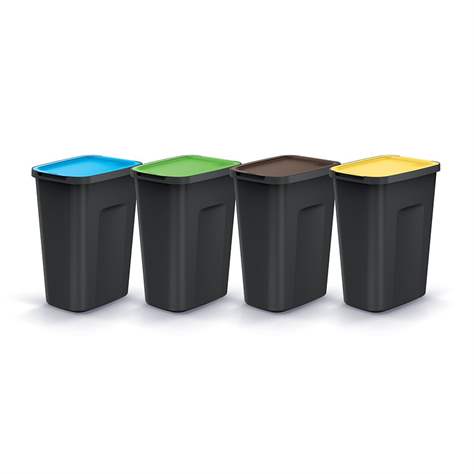 Preiswerter Wertstoffsammler-4 Set PLUS SET, Volumen 4x35 l, Farbe Anthrazit